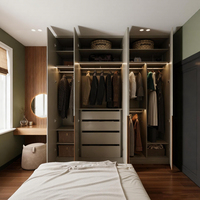 Armoire de chambre à coucher BALOM personnalisée, armoire à vêtements en bois moderne de luxe, Kleider Schrank, avec coiffeuse