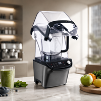 Pembuat Smoothie Elektrik Profesional 1.5L 1400W, Juicer Komersial Kedap Suara, Blender Multifungsi Senyap