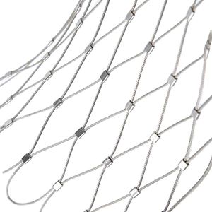 Filet à oiseaux en corde métallique tissée personnalisable, maille <span class=keywords><strong>flexible</strong></span> en câble d'acier inoxydable pour zoos, parcs, faune, soudage et découpe aux États-Unis - Product Image 1