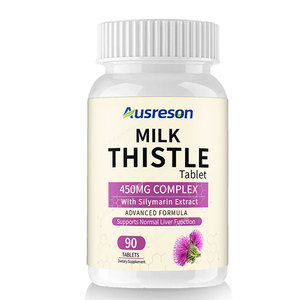 Ausreson 250 mg Ekstrak <span class=keywords><strong>Milk</strong></span> Thistle Organik 1000mg TUDCA Suplemen Kesehatan Pendukung Detoksifikasi Hati <span class=keywords><strong>Tablet</strong></span> <span class=keywords><strong>Milk</strong></span> Thistle dengan Tudca - Product Image 1
