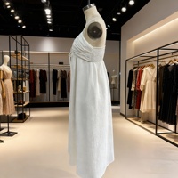 Robe d'été en coton à col en V et taille haute personnalisée, robe moulante sexy sans manches, robe mi-longue à volants sexy pour femmes