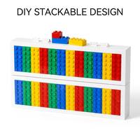 Trousse à crayons méthodique 20x8cm en blocs de construction pour enfants, boîte de rangement de briques emboîtables MOC essentielle pour les fournitures scolaires