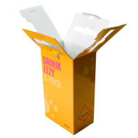 Boîte d'expédition écologique recyclable avec impression personnalisée de différentes couleurs et logo imprimé à l'extérieur
