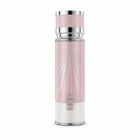 Flacon de parfum vide personnalisé en verre rose 250 ml, motif floral en dentelle, bouchon métallique argenté, luxe, vente en gros, rechargeable