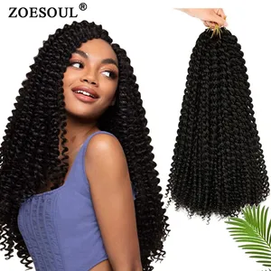 Zoesul-extensiones de cabello trenzado de ganchillo, pelo sintético ondulado con agua, Etiqueta Privada