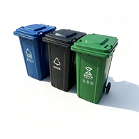 Poubelle mobile à roulettes en plastique HDPE de 240 L pour la collecte et la classification des déchets