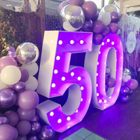 Guirlande lumineuse LED pour adulte 30/40/50/60 nombre, lampe de nuit, joyeux anniversaire, ballon, décoration d'anniversaire, fournitures de fête