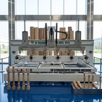 Routeur CNC rotatif 4 axes, machine de sculpture sur bois multi-têtes, gravure 3D cylindrique, machine de traitement artisanal pour statues de Bouddha