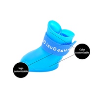 Botas de Lluvia para Perros al por Mayor, Lindas, con Logotipo Personalizado, 4 Piezas por Paquete, Ajustables, Impermeables, Resistentes al Viento, Ecológicas, con Suela Antideslizante, de TPE para Exteriores