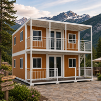 Maison préfabriquée moderne à deux étages, construction modulaire en conteneurs avec balcon pour villa, appartement et maison d'hôtes