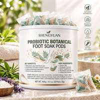 Tablettes de sel de bain de pieds botanique fermenté pour la récupération sportive, capsules apaisantes de sel d'Epsom, gouttes rafraîchissantes de théier pour le contrôle des odeurs