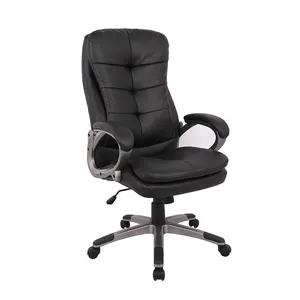 Chaise de patron de bureau ergonomique en cuir de haute qualité avec hauteur réglable
