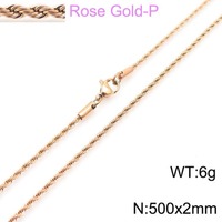 Colliers minimalistes à chaîne lisse et élégante, couleur or rose, maillons torsadés, style streetwear masculin, bijoux tendance en acier inoxydable MGBC324