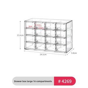 Boîte de rangement en acrylique pour lunettes et lunettes de soleil, multi-niveaux, empilable, avec compartiments, type tiroir de bureau, présentoir transfrontalier - Product Image 6