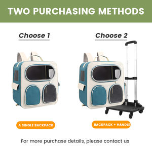 Şık büyük kapasiteli Pet arabası taşıyıcı tekerlekler ile taşınabilir çok kedi köpek bagaj sırt çantaları - Product Image 5