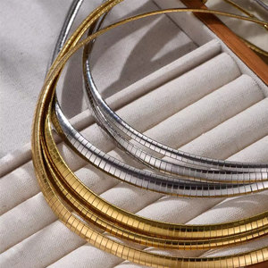 Collar de Moda de Acero Inoxidable 316L Personalizado, Chapado en Oro PVD de 14K y 18K, Gargantilla de Cadena de Serpiente para Mujer - Product Image 1