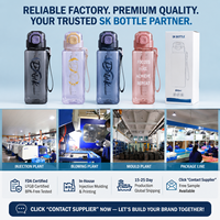 Bouteille d'eau sport en Tritan 800 ml 2-en-1 sans BPA, étanche, écologique, portable, moderne pour la rentrée scolaire, le bureau et la salle de sport