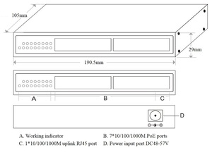 สวิตช์ PoE กิกะบิตเต็มรูปแบบ 8 พอร์ต รองรับมาตรฐาน IEEE 802.3 Af/at - Product Image 3