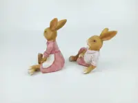 Scultura su ordinazione della resina del coniglietto di pasqua all'aperto della decorazione del giardino del coniglio della figurina animale