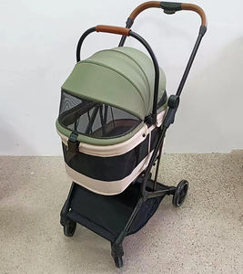 Оптовая продажа Роскошная Коляска 2 в 1, индивидуальная цветная со съемной корзиной для домашних животных, складная коляска для одной собаки - Product Image 4