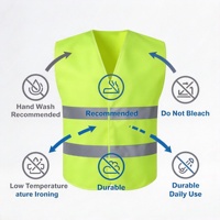 Gilet de sécurité routière réfléchissant haute visibilité Langshuo, jaune fluorescent, pour chantier de construction