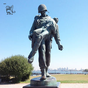 Estatua de Guerrero de Metal para Jardín, Cementerio de Mártires al Aire Libre BLVE, Escultura de Bronce de Héroe Combatente de Tamaño Real - Product Image 3