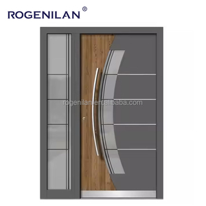 Portes d'entrée résidentielles Portes pivotantes de sécurité en acier de haute qualité personnalisées Portes d'extérieur pour maisons de villas en métal - Product Image 3