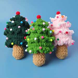 สินค้ามาใหม่ ชุดทำต้นคริสต์มาสแบบถักไหมพรม วัสดุทำจากผ้าขนสัตว์  งานแฮนด์เมด  ดอกไม้ประดิษฐ์ถักโครเชต์  ของตกแต่งต้นไม้สำหรับเทศกาลคริสต์มาส - Product Image 2