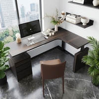 Bureau de travail en bois massif de haute qualité, intelligent, réglable en hauteur, en forme de L, moderne, bureaux d'ordinateur en bois massif