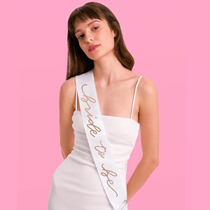 PARTYMENT Fascia Cerimoniale Multicolore Best-seller per Addii al Celibato, Sposa e Matrimoni - Fascia da Spalla Dorata per la Sposa - Product Image 2