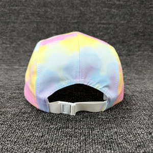 Casquette de <span class=keywords><strong>camping</strong></span> à cinq panneaux avec logo personnalisé, tie-dye, respirante, pour la course en plein air, les sports, la randonnée, avec blocs de couleur - Product Image 3