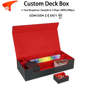 Caja de Cartas Ecológica de PU con Esquinas Cuadradas, Duradera, con Doble Compartimento para Dados, para Cartas de Commander TCG Yugioh (Capacidad para más de 200 cartas) - Product Image 1
