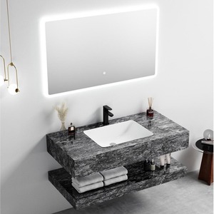 Mueble de Baño Flotante CR Green Marble con Espejo LED Inteligente y Lavabo Integrado - Product Image 2