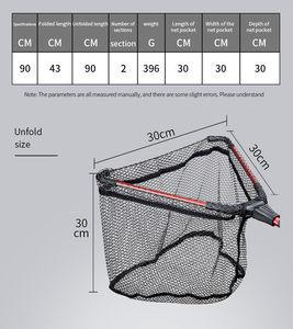 CHILENT intégré pliant filet de pêche en alliage d'aluminium pliant Nylon pêche épuisettes <span class=keywords><strong>mer</strong></span> volant matériel de pêche - Product Image 3