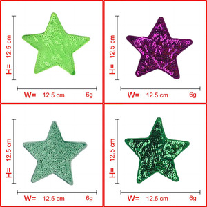Neue, ausgefallene, umweltfreundliche Filzstoff-PVC-Aufbügelperlen-Röhren-Pailletten-Stickerei-Fünfzack-Stern-Patches für Kleidung und Hüte - Product Image 2