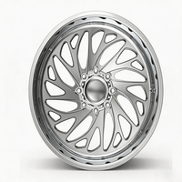 SL 26X10 22X14 20X10 24X14 Velg Truk Tempa Poles Khusus Model Deep Dish dengan 6X139.7 8X180 untuk GMC Sierra 1500 Silverado 2500