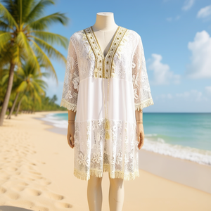 Copricostume Sexy da Donna in Chiffon per l'Estate, Sarong Bikini, Copricostume Kaftan da Spiaggia W21054-34 - Product Image 3