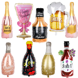<span class=keywords><strong>Ballons</strong></span> gonflables en aluminium Mylar en forme de <span class=keywords><strong>bouteille</strong></span> de vin, cocktail, champagne, bière pour décoration d'anniversaire en gros - Product Image 1