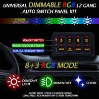 Panneau de commutation général à 8 interrupteurs, marine, SUV, ATV, UTV, camion, 4x4, 12V, 24V, tout-terrain, panneau de commutation LED avec boîte de contrôle de circuit