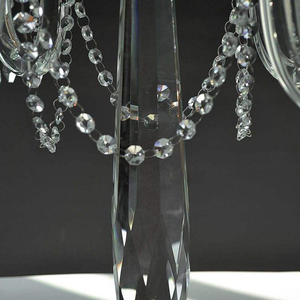 Candelabro a 9 Bracci in Cristallo K9 con Finitura Argento Fatto a Mano per Centrotavola Natalizi e Matrimoniali (BS-CH080) - Product Image 5