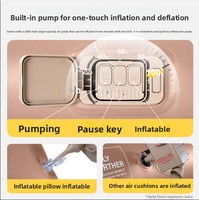 Nouveau canapé gonflable automatique pour adultes en PVC, design incurvé moderne, léger, kaki + gris, lit d'air pour festival de musique, déjeuner décontracté