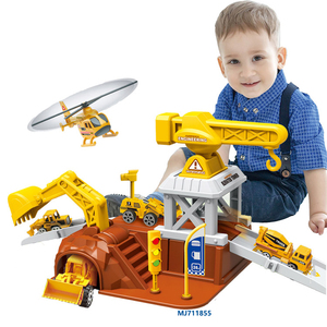 Ensemble de station d'ingénierie en alliage pour enfants, voiture en alliage, <span class=keywords><strong>avion</strong></span>, bâtiment de ville, garage, parking avec carte - Product Image 1