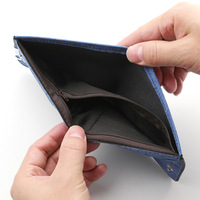 Dompet pria desain terbaru, bahan kanvas portabel Slot Multi kartu ritsleting gesper