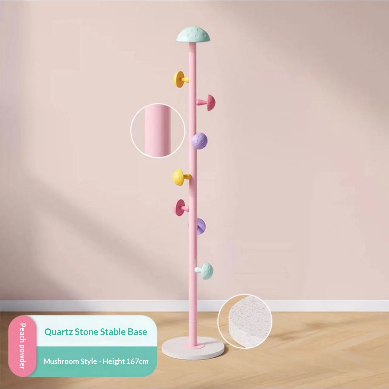 peach pink quartz stone bas