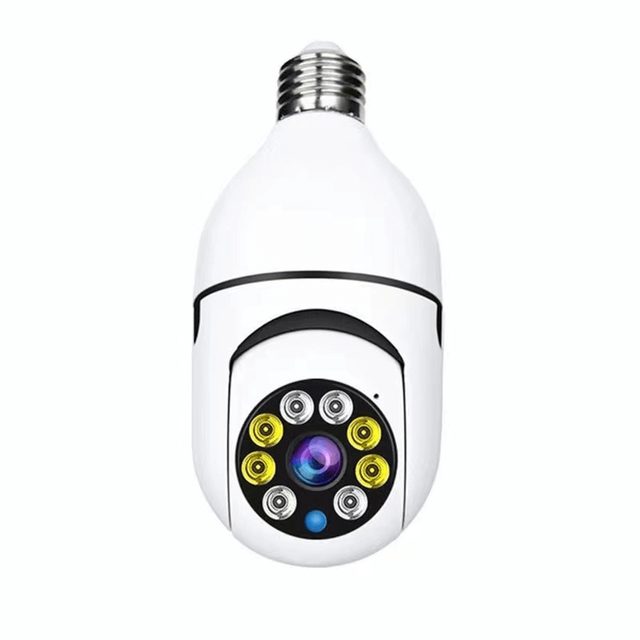 High-Definition 1080P 360° Panoramic Night Vision Wireless E27 Bulb Camera Outdoor Security CCTV Pan-Tilt Lamp Camera