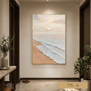 Peinture murale de paysage de plage en soie, directement de l'usine, art décoratif côtier de luxe, fabricant vietnamien OEM ODM - Product Image 4