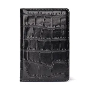 Porte-passeport Crocodile portefeuille en cuir PU porte-passeport de voyage avec porte-carte de crédit étui pour passeport couverture en cuir véritable