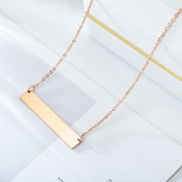 Collar de Barra Horizontal de Acero Inoxidable con Baño de Oro, Sin Deslustre, Minimalista, con Colgante Grabado Personalizado, Joyería para Mujer, Regalo