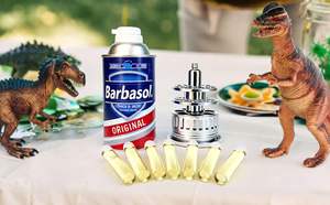 Barbasol Dino DNA Can, dinosaure préhistorique jurassique, <span class=keywords><strong>ADN</strong></span> ambre, cryotube, cryocan, accessoire avec action de levage du noyau - Product Image 5