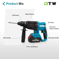 Marteau perforateur sans fil A10-0001 21V, 700W, 2J d'impact, perçage max. 26mm, pour béton, briques et murs
